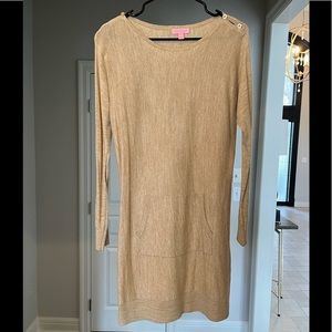 XS pb camel heather jupiter sweater dress